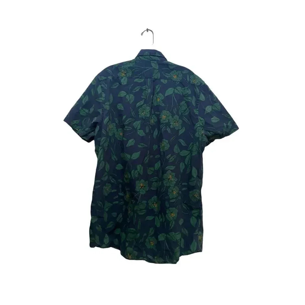 GOODTHREADS Blue Short Sleeve Casual Button-Down Shirt Size XLT